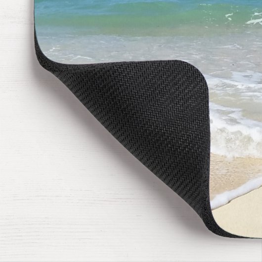 Sandstrand am Meer weht über Muscheln oder Ihr Fot Mousepad (Ecke)