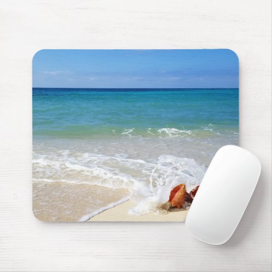 Sandstrand am Meer weht über Muscheln oder Ihr Fot Mousepad (Mit Mouse)
