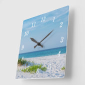 Sandstrand Florida Küste Quadratische Wanduhr (Winkel)