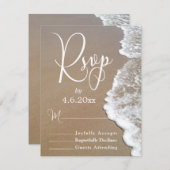 Sandstrand Foto/Typografie Hochzeitsszenario RSVP  (Vorne/Hinten)