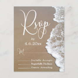 Sandstrand Foto/Typografie Hochzeitsszenario RSVP Karte