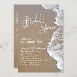 Sandstrand Foto Weiß, Brautparty Einladung