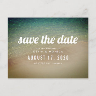 Sandstrand Hochzeit Ankündigungspostkarte