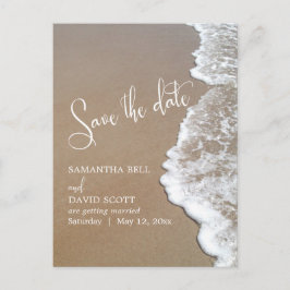 Sandstrand Hochzeit Save the Date 1b Ankündigungspostkarte