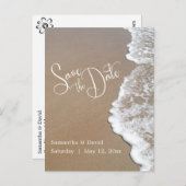 Sandstrand Hochzeit Save the Date 2b Ankündigungspostkarte (Vorne/Hinten)