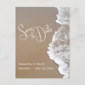 Sandstrand Hochzeit Save the Date 2b Ankündigungspostkarte (Vorderseite)