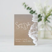 Sandstrand Hochzeit Save the Date 2b Ankündigungspostkarte (Stehend Vorderseite)