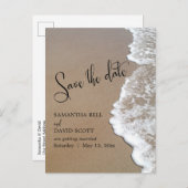 Sandstrand - Hochzeit Save the Date Ankündigungspostkarte (Vorne/Hinten)