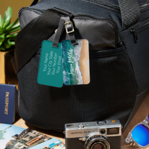 Sandstrand im tropischen Ozean Gepäckanhänger