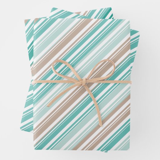 Sandstrand & Meer 2 Candy Cane Strip Holiday Geschenkpapier Set (Beispiel)
