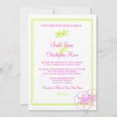 Sandstrand+Meer/Kalk grün+fuschia/ Einladung zur H (Rückseite)