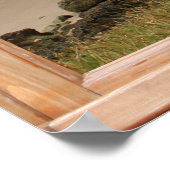 Sandstrand, Meer und Sky View von einem Fenster au Poster (Ecke)