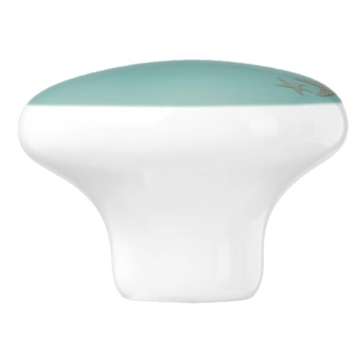 Sandstrand Meerwasser mit Seestern Keramikknauf (Seitenansicht)