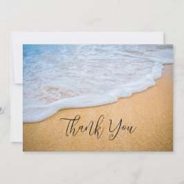 Sandstrand mit Foamy Surf Foto Dankeskarte