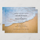 Sandstrand mit Foamy Surf Wedding Einladung (Vorne/Hinten)