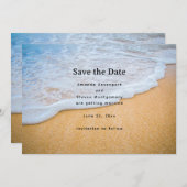Sandstrand mit Foamy Surf Wedding Save The Date (Vorne/Hinten)