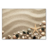 Sandstrand mit Muscheln und Starfish Tischnummer (Rückseite)