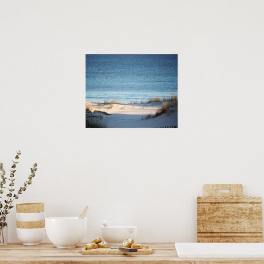 Sandstrand mit Ocean Color 16x20 Poster (Küche)
