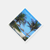 Sandstrand mit Palmen und Blick auf den Ozean Serviette (Ecke)