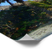 Sandstrand mit Palmen und Blick aufs Meer Poster (Ecke)