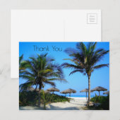 Sandstrand mit Palmen und Blick aufs Meer Postkarte (Vorne/Hinten)