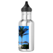 Sandstrand mit Palmen und Meerblick Edelstahlflasche (Rechts)