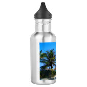 Sandstrand mit Palmen und Meerblick Edelstahlflasche (Links)