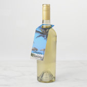 Sandstrand mit Palmen und Meerblick Flaschenanhänger (Angewinkelt)