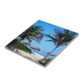 Sandstrand mit Palmen und Meerblick Fliese (Seite)