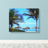 Sandstrand mit Palmen und Meerblick Leinwanddruck (Insitu (Holzboden))