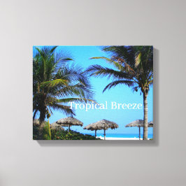 Sandstrand mit Palmen und Meerblick Leinwanddruck