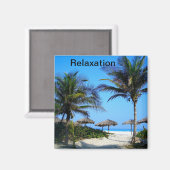 Sandstrand mit Palmen und Meerblick Magnet (Vorderseite/Rückseite)