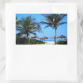 Sandstrand mit Palmen und Meerblick Rechteckiger Aufkleber (Tasche)