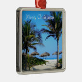 Sandstrand mit Palmen und Meta mit Meerblick Ornament Aus Metall (Rechts)