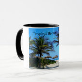 Sandstrand mit Palmen und Tasse mit Meerblick (Vorderseite Links)