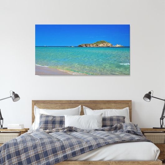 Sandstrand mit türkisfarbenem Wasser Leinwanddruck (Insitu (Schlafzimmer))