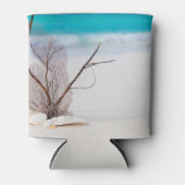 Sandstrand mit weißen Muscheln Dosenkühler (Vorderseite)