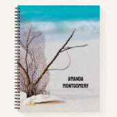 Sandstrand mit weißen Muscheln Notizblock (Vorderseite)