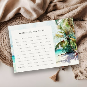 Sandstrand Palmen Tipps für die Babyparty der Mutt Begleitkarte