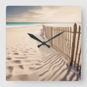 Sandstrand Quadratische Wanduhr (Vorderseite)