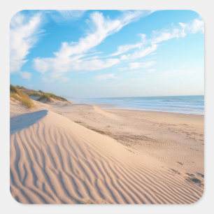 Sandstrand Quadratischer Aufkleber