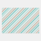 Sandstrand & Sea Candy Cane Strip Holiday Geschenkpapier Set (Vorderseite)