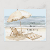 Sandstrand Serenity-Schirm Postkarte (Vorderseite)