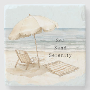 Sandstrand Serenity Schirm Steinuntersetzer