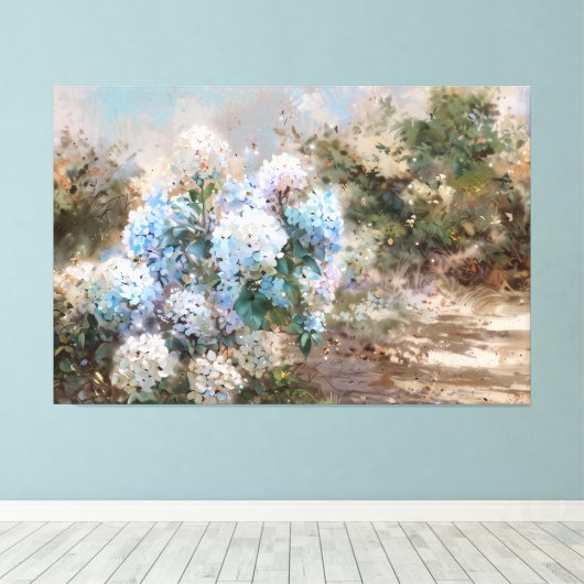 *~* Sandstrand TV2 Hydrangea Art Canvas Print Leinwanddruck (Insitu (Holzboden))