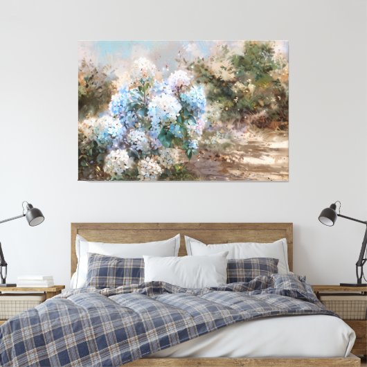 *~* Sandstrand TV2 Hydrangea Art Canvas Print Leinwanddruck (Insitu (Schlafzimmer))