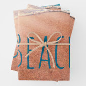 Sandstrand Uferlinie Blue Ocean Wave Decoupage Geschenkpapier Set (Beispiel)