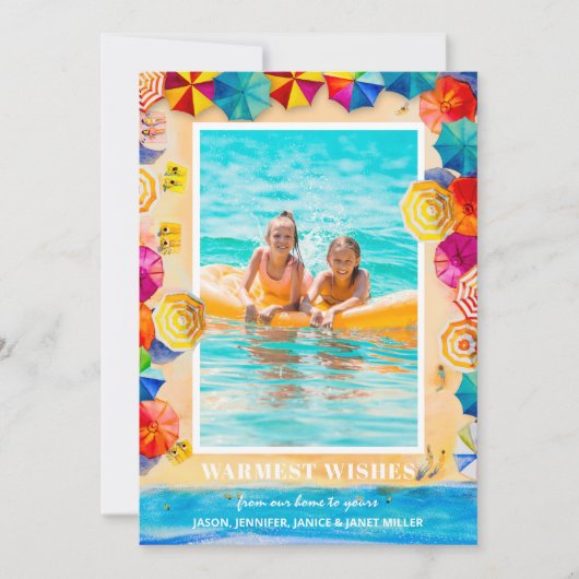 Sandstrand Umbrellas Foto Weihnachten (Vorderseite)