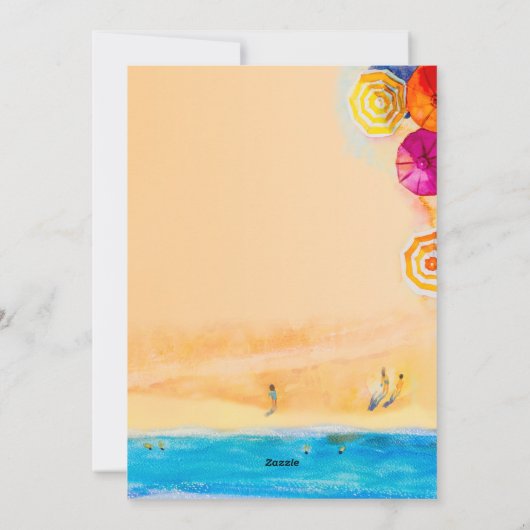 Sandstrand Umbrellas Foto Weihnachten (Rückseite)