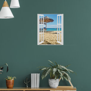 Sandstrand und Meerblick Poster